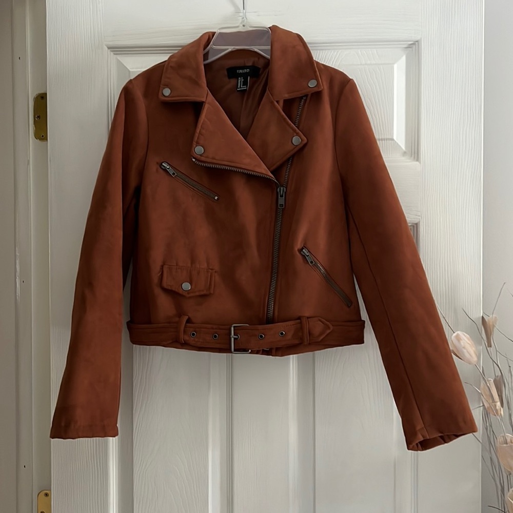 Rust Suede Jacket Leather Jacket - Size S